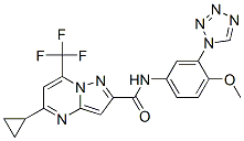 (9CI)-5-环丙基-N-[4-甲氧基-3-(1H-四唑-1-基)苯基]-7-(三氟甲基)-吡唑并[1,5-a]嘧啶-2-羧酰胺结构式_606096-65-5结构式