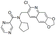 (9CI)-N-[(6-氯-1,3-二氧代[4,5-g]喹啉-7-基)甲基]-N-环戊基-吡嗪羧酰胺结构式_606104-22-7结构式