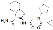 (9ci)-2-[[[环戊基(环丙基羰基)氨基]乙酰基]氨基]-4,5,6,7-四氢-苯并[b]噻吩-3-羧酰胺结构式_606109-37-9结构式