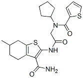 (9ci)-2-[[[环戊基(2-噻吩羰基)氨基]乙酰基]氨基]-4,5,6,7-四氢-6-甲基-苯并[b]噻吩-3-羧酰胺结构式_606109-66-4结构式