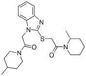 (9CI)-2-甲基-1-[[[1-[2-(4-甲基-1-哌啶基)-2-氧代乙基]-1H-苯并咪唑-2-基]硫代]乙酰基]-哌啶结构式_606110-07-0结构式
