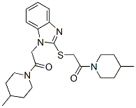 (9CI)-4-甲基-1-[[[1-[2-(4-甲基-1-哌啶基)-2-氧代乙基]-1H-苯并咪唑-2-基]硫代]乙酰基]-哌啶结构式_606110-09-2结构式