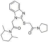 (9ci)-2,6-二甲基-1-[[2-[[2-氧代-2-(1-吡咯烷)乙基]硫代]-1H-苯并咪唑-1-基]乙酰基]-哌啶结构式_606110-33-2结构式