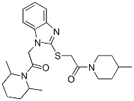 (9CI)-2,6-二甲基-1-[[2-[[2-(4-甲基-1-哌啶基)-2-氧代乙基]硫代]-1H-苯并咪唑-1-基]乙酰基]-哌啶结构式_606110-37-6结构式