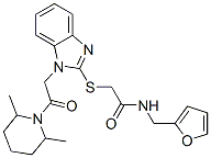 (9ci)-2-[[1-[2-(2,6-二甲基-1-哌啶基)-2-氧代乙基]-1H-苯并咪唑-2-基]硫代]-n-(2-呋喃甲基)-乙酰胺结构式_606110-41-2结构式