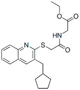 Glycine, n-[[[3-(cyclopentylmethyl)-2-quinolinyl]thio]acetyl]-, ethyl ester (9ci) Structure,606113-92-2Structure