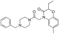 (9ci)-1-[(2-乙基-2,3-二氢-6-甲基-3-氧代-4H-1,4-苯并噁嗪-4-基)乙酰基]-4-(苯基甲基)-哌嗪结构式_606120-30-3结构式