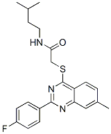 (9ci)-2-[[2-(4-氟苯基)-7-甲基-4-喹唑啉]硫代]-n-(3-甲基丁基)-乙酰胺结构式_606132-67-6结构式