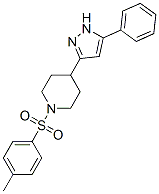 (9ci)-1-[(4-甲基苯基)磺酰基]-4-(5-苯基-1H-吡唑-3-基)-哌啶结构式_606134-93-4结构式