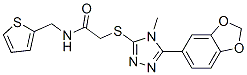 (9ci)-2-[[5-(1,3-苯并二氧杂环戊烯l-5-基)-4-甲基-4H-1,2,4-噻唑-3-基]硫代]-n-(2-噻吩甲基)-乙酰胺结构式_606136-68-9结构式