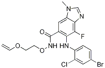 5-((4-溴-2-氯苯基)氨基)-4-氟-1-甲基-n-(2-(乙烯基氧基)乙氧基)-1H-苯并[d]咪唑-6-羧酰胺结构式_606144-05-2结构式