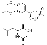 (S)-1-(3-乙氧基-4-甲氧基苯基)-2-(甲基磺酰基)乙胺 N-乙酰基-L-亮氨酸盐结构式_608141-43-1结构式