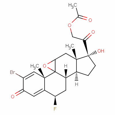 2-溴-9beta,11beta-环氧-6beta-氟-17,21-二羟基孕甾-1,4-二烯-3,20-二酮 21-乙酸酯结构式_60864-69-9结构式