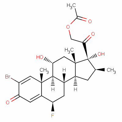 2-溴-6beta-氟-11alpha,17,21-三羟基-16beta-甲基孕甾-1,4-二烯-3,20-二酮 21-乙酸酯结构式_60864-74-6结构式