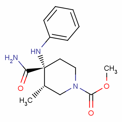 顺式-4-苯胺-4-氨基甲酰-3-甲基哌啶-1-羧酸甲酯结构式_61085-44-7结构式