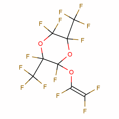 2,2,3,5,6-五氟-3,6-双(三氟甲基)-5-[(三氟乙烯基)氧基]-1,4-二噁烷结构式_61097-79-8结构式