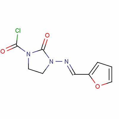 3-[(2-呋喃基亚甲基)氨基]-2-氧代咪唑啉-1-羰酰氯结构式_61336-91-2结构式