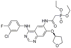 (S)-(2-((4-((3-氯-4-氟苯基)氨基)-7-((3S)-四氢呋喃-3-基)氧基)喹唑啉-6-基)氨基)-2-氧代乙基)磷酸二乙酯结构式_618061-76-0结构式