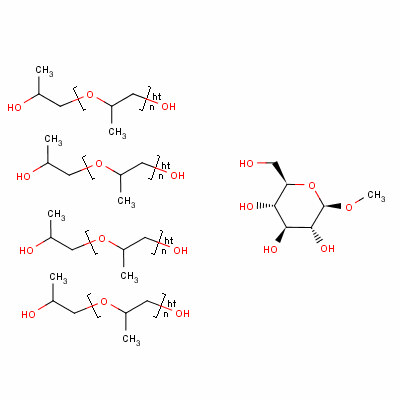 α-氢-ω-羟基-聚[氧代(甲基-1,2-亚乙基)]与甲基-β-D-吡喃葡糖苷(4:1)的醚化物结构式_61849-72-7结构式