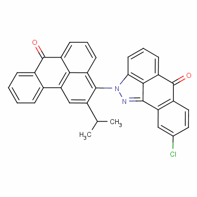 9-氯-2-[2-异丙基-7-氧代-7H-苯并[去]-3-蒽基]蒽并[1,9-cd]吡唑-6(2H)-酮结构式_61900-99-0结构式