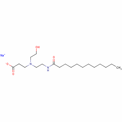 N-(2-羟基乙基)-N-[2-[(1-氧代十二烷基)氨基]乙基]-beta-丙氨酸钠结构式_61901-01-7结构式