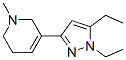 (9CI)-3-(1,5-二乙基-1H-吡唑-3-基)-1,2,5,6-四氢-1-甲基-吡啶结构式_622403-77-4结构式