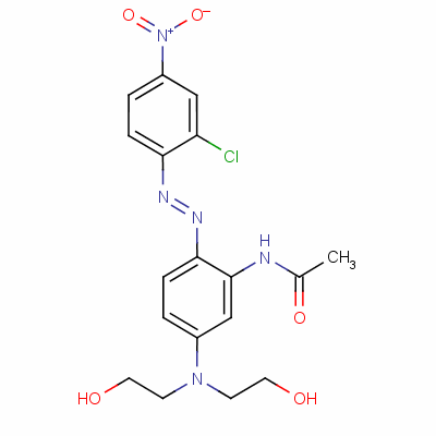N-[5-[双(2-羟基乙基)氨基]-2-[(2-氯-4-硝基苯基)氮杂]苯基]乙酰胺结构式_62257-17-4结构式