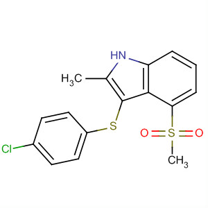 3-[(4-氯苯基)硫代]-2-甲基-4-(甲基磺酰基)-1H-吲哚结构式_628736-34-5结构式