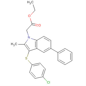 2-(3-(4-氯苯基硫代)-2-甲基-5-苯基-1H-吲哚-1-基)乙酸乙酯结构式_628736-62-9结构式
