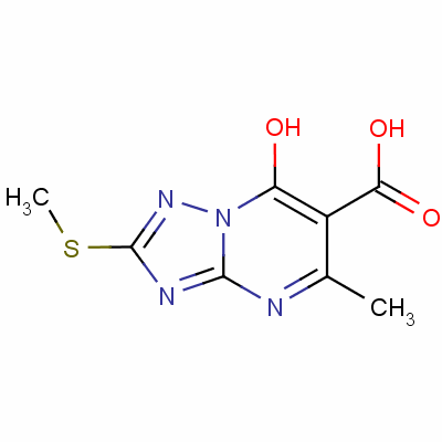 7-羟基-5-甲基-2-(甲基硫代)-1,2,4-噻唑并[1,5-a]嘧啶-6-羧酸结构式_63059-40-5结构式