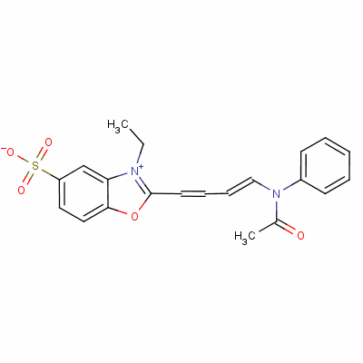 2-[4-(乙酰基苯基氨基)丁-1,3-二烯基]-3-乙基-5-磺酸基苯并恶唑鎓结构式_63148-85-6结构式
