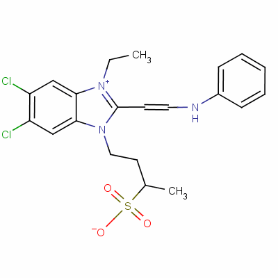 5,6-Dichloro-1-ethyl-2-[2-(phenylamino)vinyl]-3-(3-sulphonatobutyl)-1h-benzimidazolium Structure,63148-86-7Structure