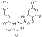 N-[(苯基甲氧基)羰基]-L-缬氨酰基-N-[3-氟-1-(2-甲氧基-2-氧代乙基)-2-氧代丙基]-L-丙氨酰胺结构式_634911-81-2结构式