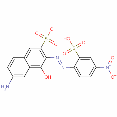 6-氨基-4-羟基-3-[(4-硝基-2-磺基苯基)偶氮]萘-2-磺酸结构式_63555-89-5结构式