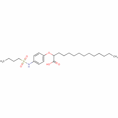 2-[4-[(丁基磺酰基)氨基]苯氧基]十四酸结构式_63573-57-9结构式