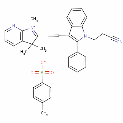 2-[2-[1-(2-氰基乙基)-2-苯基-1H-吲哚-3-基]乙烯基]-1,3,3-三甲基-3H-吡咯并[2,3-b]吡啶鎓对甲苯磺酸盐结构式_63665-91-8结构式
