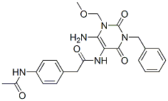  4-(乙酰基氨基)-n-[6-氨基-1,2,3,4-四氢-1-(甲氧基甲基)-2,4-二氧代-3-(苯基甲基)-5-嘧啶]-苯乙酰胺结构式_637334-93-1结构式