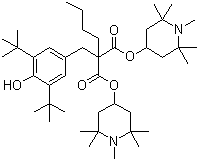 [[3,5-二叔丁基-4-羟基苯基]甲基]丁基丙二酸二(1,2,2,6,6-五甲基-4-哌啶基)酯结构式_63843-89-0结构式