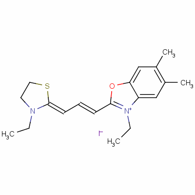 3-乙基-2-[3-(3-乙基-2-噻唑烷基亚基)-1-丙烯基]-5,6-二甲基-苯并恶唑鎓碘化物结构式_63870-31-5结构式
