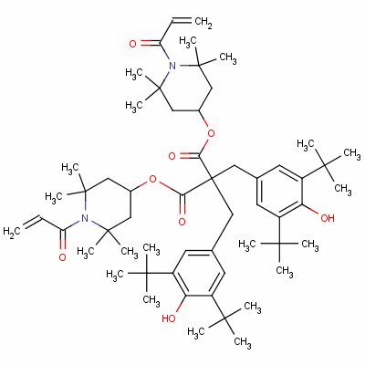 双[2,2,6,6-四甲基-1-(氧代烯丙基)-4-哌啶] 双[[3,5-双(1,1-二甲基乙基)-4-羟基苯基]甲基]丙二酸酯结构式_63941-39-9结构式