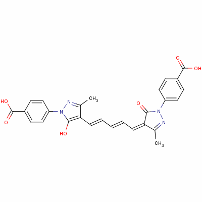 4-[4-[5-[1-(4-羧基苯基)-1,5-二氢-3-甲基-5-氧代-4H-吡唑-4-亚基]-1,3-戊二烯基]-5-羟基-3-甲基-1H-吡唑-1-基]苯甲酸结构式_64137-49-1结构式