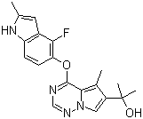 2-(4-(4-氟-2-甲基-1H-吲哚-5-基氧基)-5-甲基吡咯并[12-f][124]噻嗪-6-基)丙烷-2-醇结构式_649736-30-1结构式