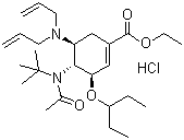 (3R,4r,5s)-4-n-乙酰基(1,1-二甲基乙基)氨基-5-N,N-二烯丙基氨基-3-(1-乙基丙氧基)-1-环己烯-1-羧酸乙酯盐酸盐结构式_651324-08-2结构式