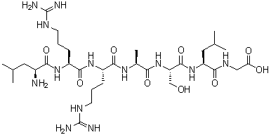 L-亮氨酰-L-精氨酰-L-精氨酰-L-丙氨酰-L-丝氨酰-L-亮氨酰-甘氨酸结构式_65189-71-1结构式