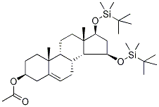 (3beta,15alpha,17beta)-15,17-二-O-(叔-丁基二甲基硅烷基氧基)雄甾-5-烯-3-醇3-O-乙酸酯结构式_65429-24-5结构式