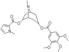 (1S,3R,5R,7R)-8-甲基-3-(3,4,5-三甲氧基苯甲酰)氧基-8-氮杂双环[3.2.1]辛烷-7-基 1-甲基吡咯-2-甲酸酯结构式_65862-78-4结构式