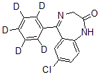 7-氯-1,3-二氢-5-(苯基-D5)-2H-1,4-苯并二氮杂卓-2-酮结构式_65891-80-7结构式