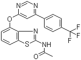 N-(4-(6-(4-(三氟甲基)苯基)嘧啶-4-基氧基)苯并[d]噻唑-2-基)乙酰胺结构式_659730-32-2结构式