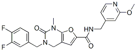 3-[(3,4-二氟苯基)甲基]-1,2,3,4-四氢-n-[(2-甲氧基-4-吡啶)甲基]-1-甲基-2-氧代-呋喃并[2,3-d]嘧啶-6-羧酰胺结构式_660819-04-5结构式