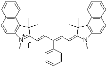 1,1,3-三甲基-2-[(1e,3z)-3-苯基-5-(1,1,3-三甲基-1,3-二氢-2H-苯并[e]吲哚-2-基)-1,3-戊二基]-1H-苯并[e]碘化吲哚结构式_66753-40-0结构式